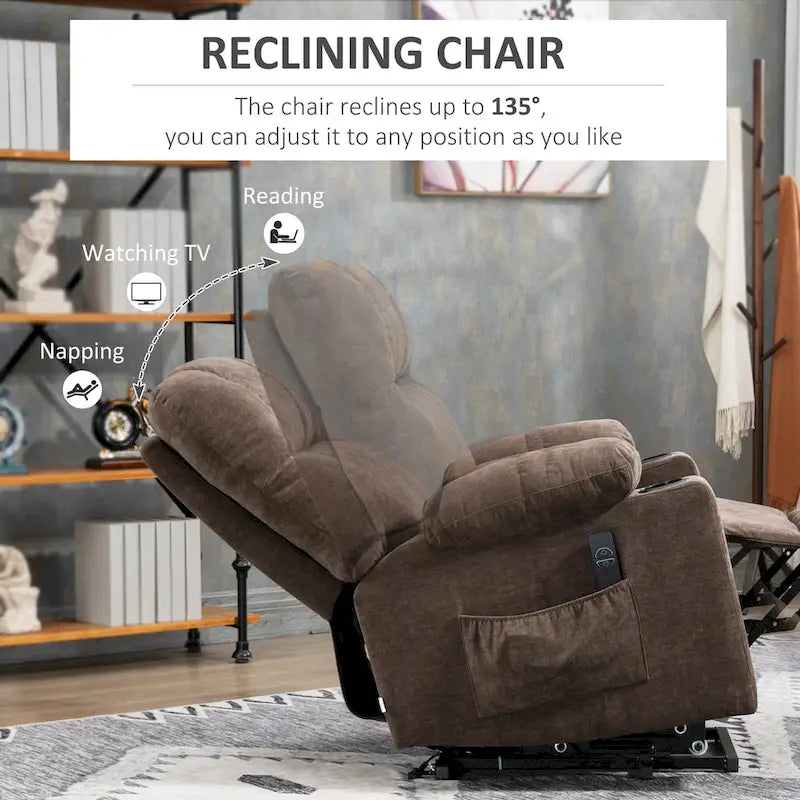 Fauteuil inclinable électrique HOMCOM pour personnes âgées, fauteuil inclinable surdimensionné avec télécommande pour salon