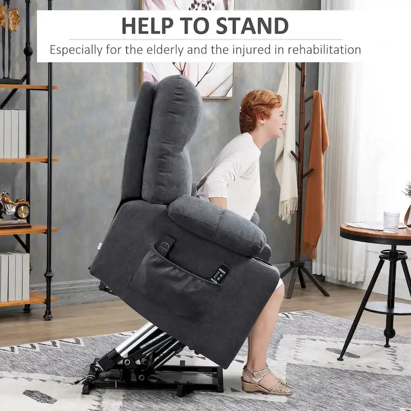 Fauteuil inclinable électrique HOMCOM pour personnes âgées, fauteuil inclinable surdimensionné avec télécommande pour salon