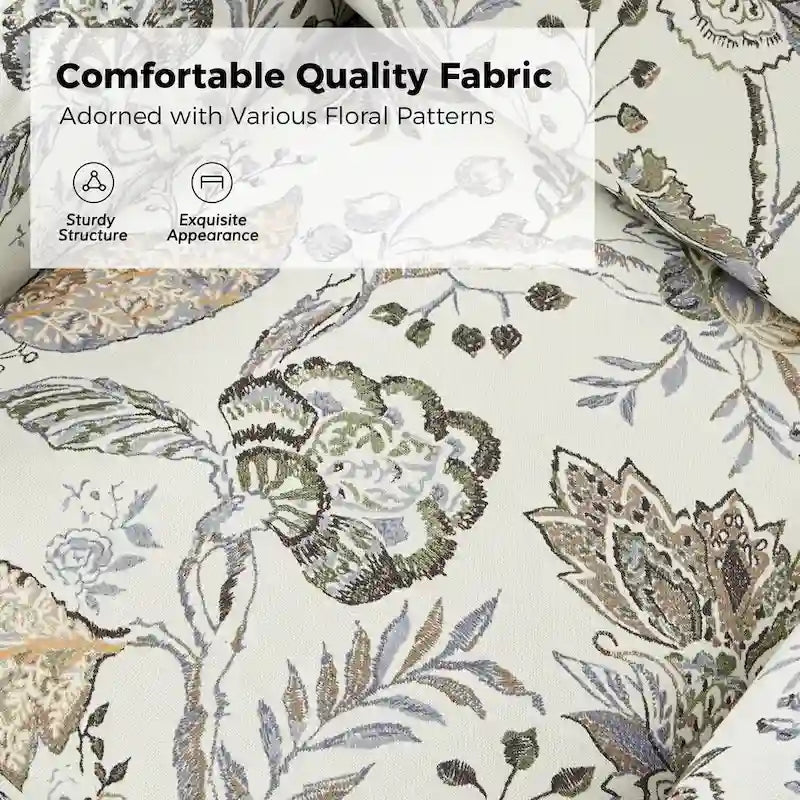Fauteuil pivotant Alois Floral Slipcover avec coussin amovible, lot de 2, par HULALA HOME