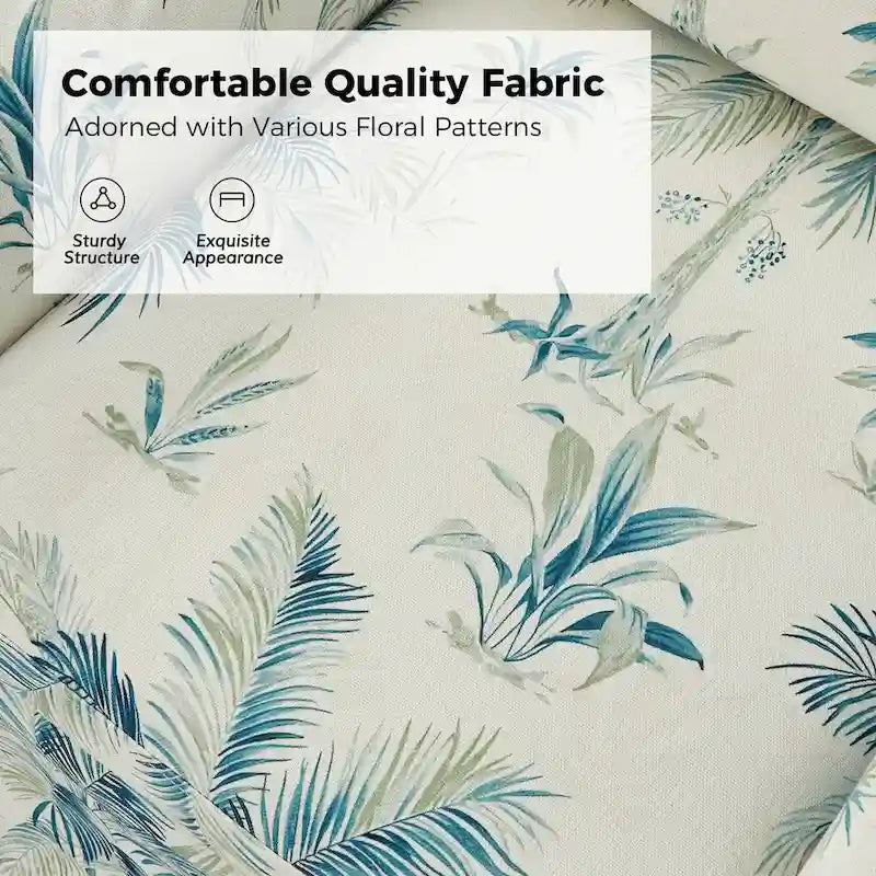 Fauteuil pivotant Alois Floral Slipcover avec coussin amovible, lot de 2, par HULALA HOME