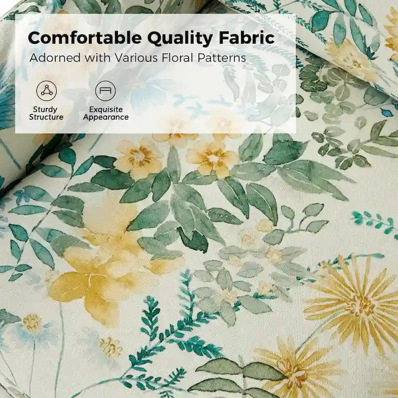 Fauteuil pivotant Alois Floral Slipcover avec coussin amovible, lot de 2, par HULALA HOME