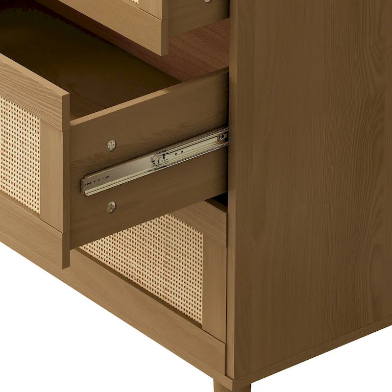 Commode à 6 tiroirs en rotin, chambre à coucher, salon