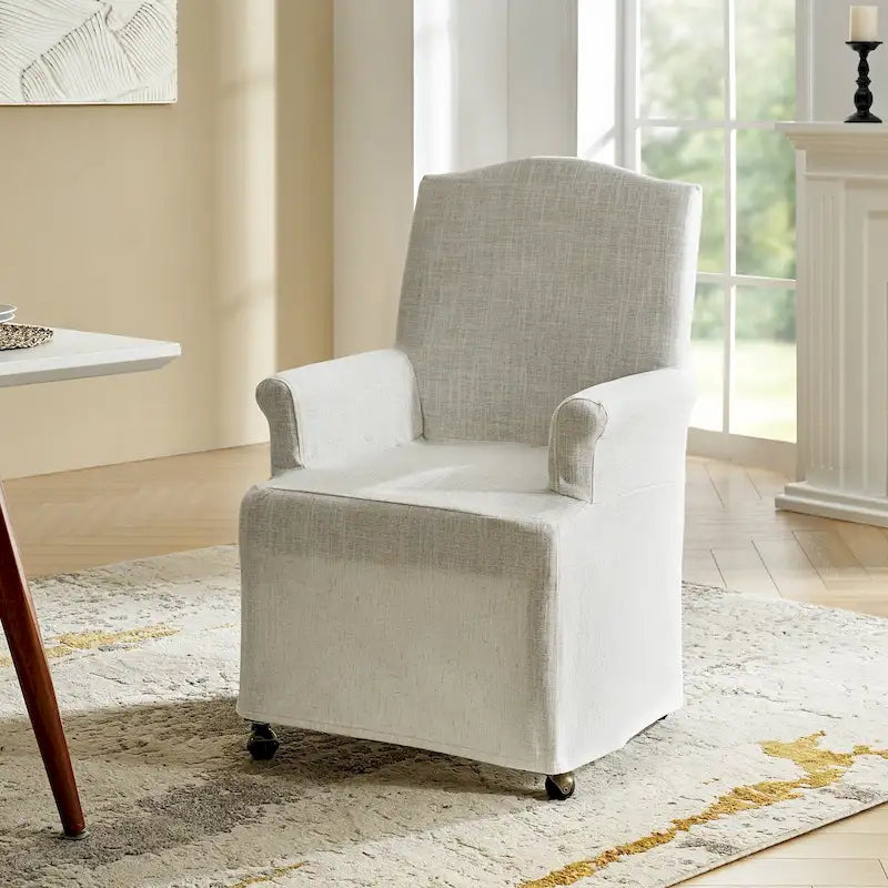 Chaise de salle à manger déhoussable et rembourrée Alethea avec pieds en bois massif par HULALA HOME