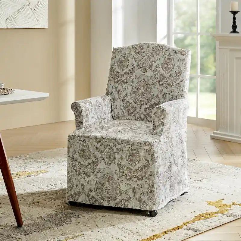 Chaise de salle à manger déhoussable et rembourrée Alethea avec pieds en bois massif par HULALA HOME