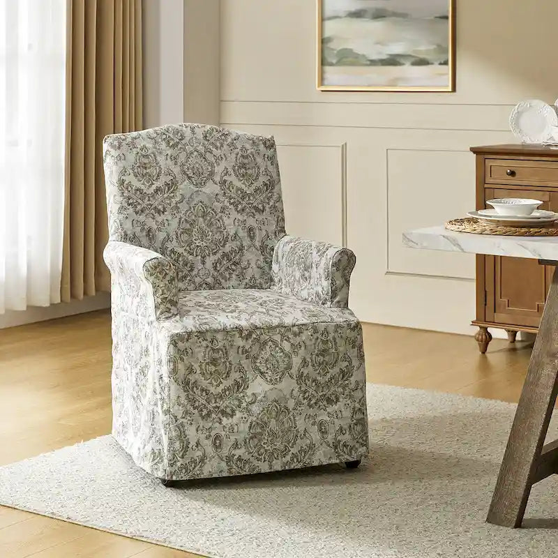 Chaise de salle à manger déhoussable et rembourrée Alethea avec pieds en bois massif par HULALA HOME