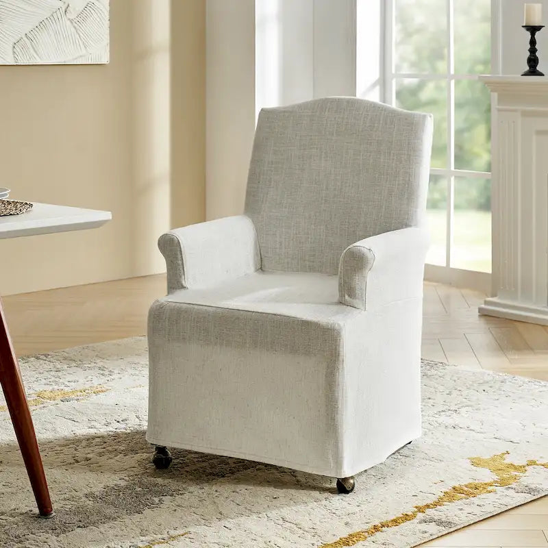 Chaise de salle à manger déhoussable et rembourrée Alethea avec pieds en bois massif par HULALA HOME