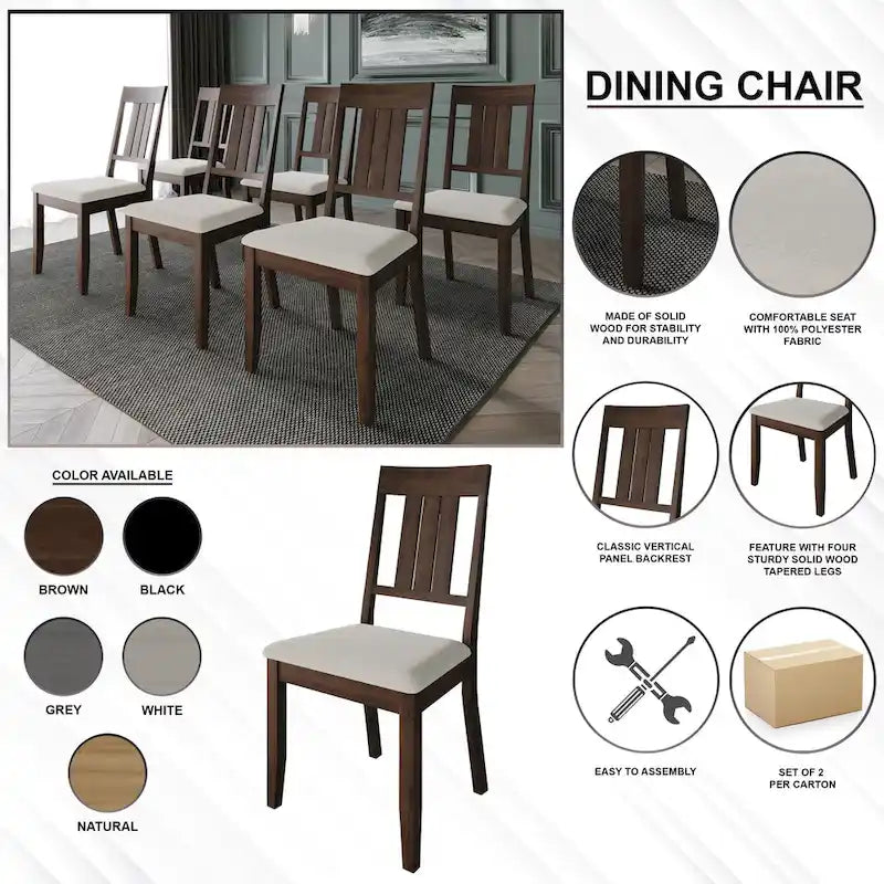 Chaises de salle à manger classiques en bois CraftPorch (lot de 2) - S.O.