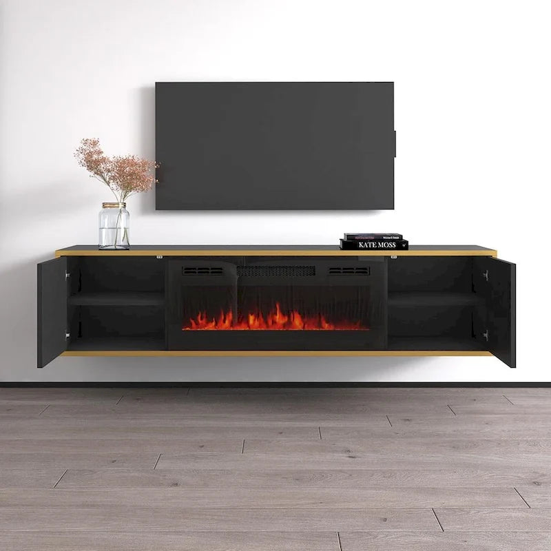Meuble TV 65" pour cheminée électrique Goldie BL-EF