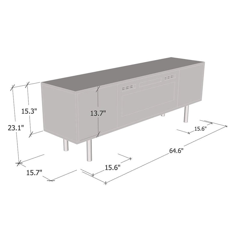 Meuble TV 65" pour cheminée électrique Goldie BL-EF