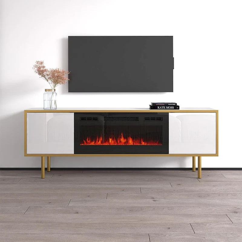Meuble TV 65" pour cheminée électrique Goldie BL-EF