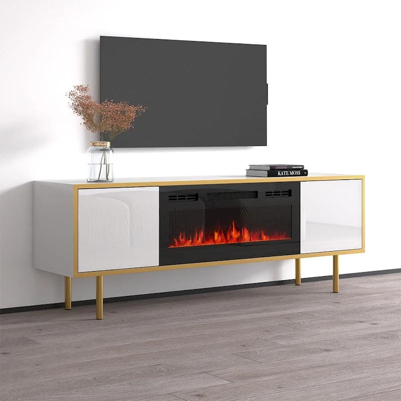 Meuble TV 65" pour cheminée électrique Goldie BL-EF