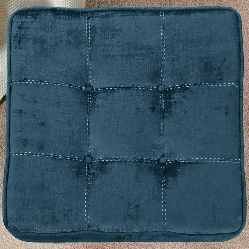 Tabouret de coiffeuse pouf en velours texturé 18X18X17
