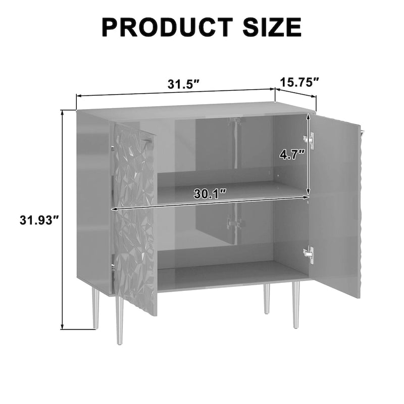 Clihome Armoire de rangement d'appoint à 2 portes