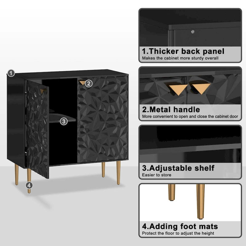 Clihome Armoire de rangement d'appoint à 2 portes