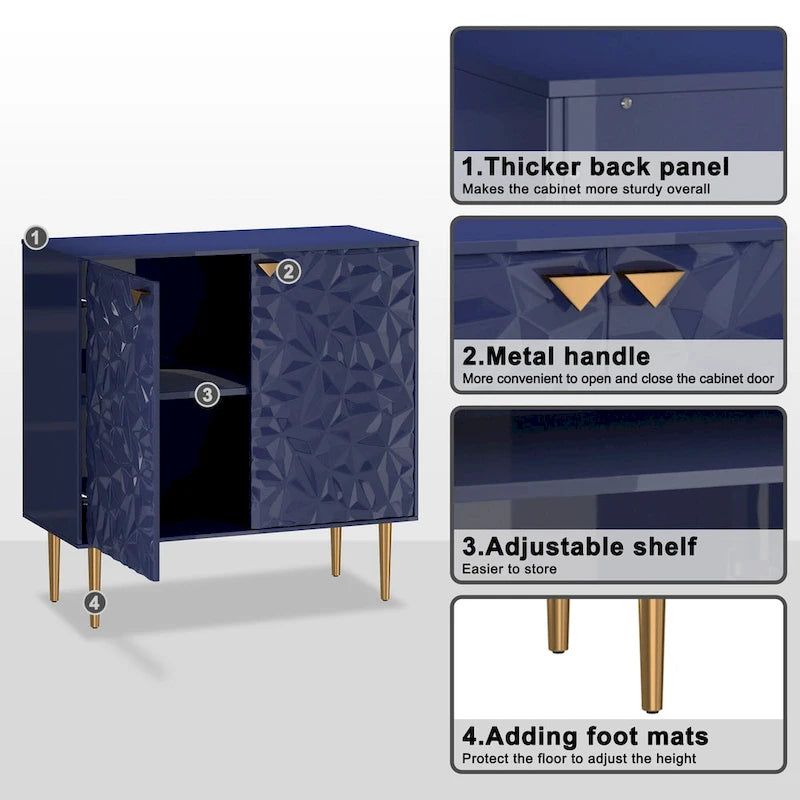 Clihome Armoire de rangement d'appoint à 2 portes