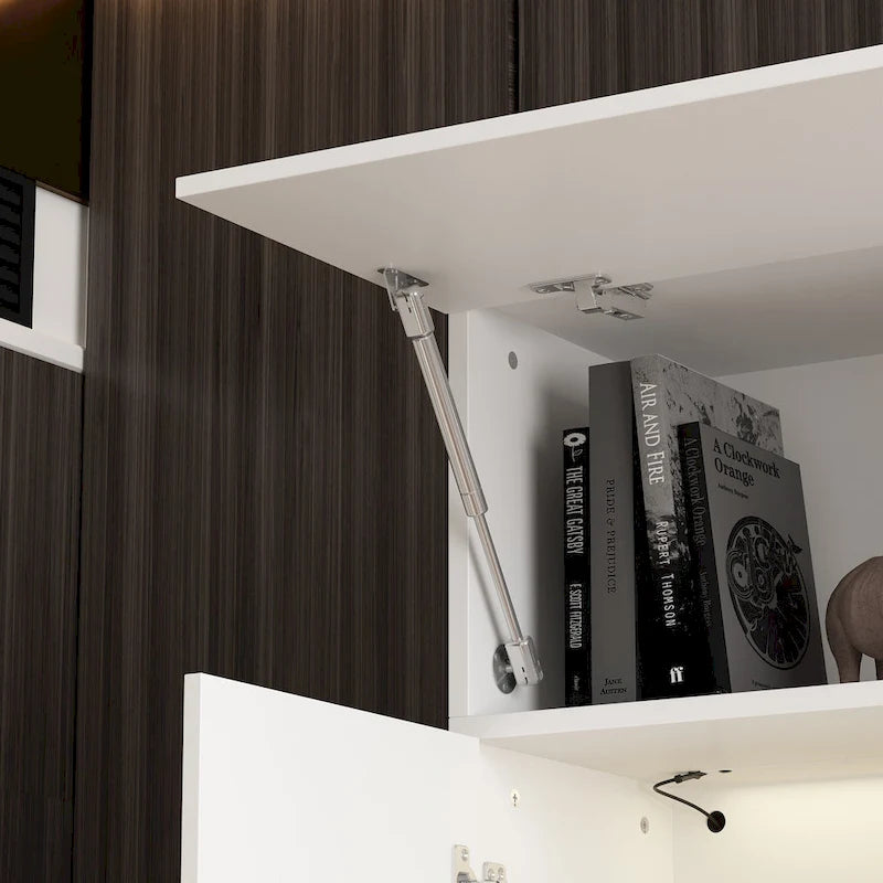 Meuble TV mural avec étagères pour téléviseurs jusqu'à 70 pouces, Console moderne