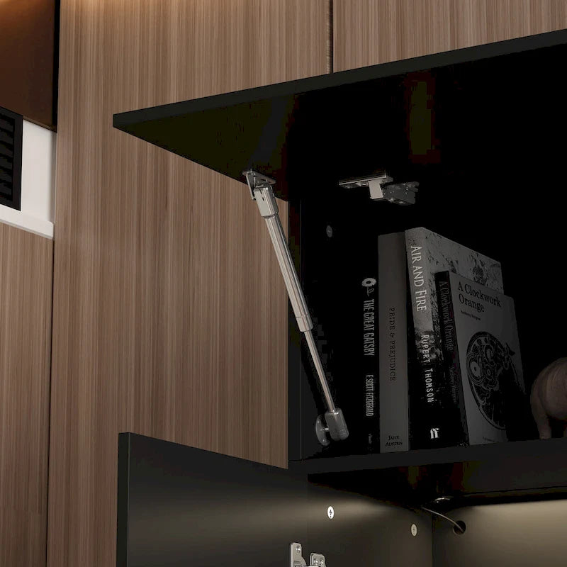 Meuble TV mural avec étagères pour téléviseurs jusqu'à 70 pouces, Console moderne