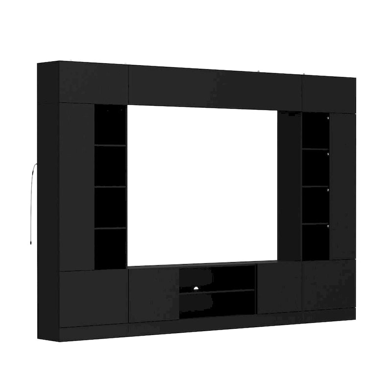 Meuble TV mural avec étagères pour téléviseurs jusqu'à 70 pouces, Console moderne