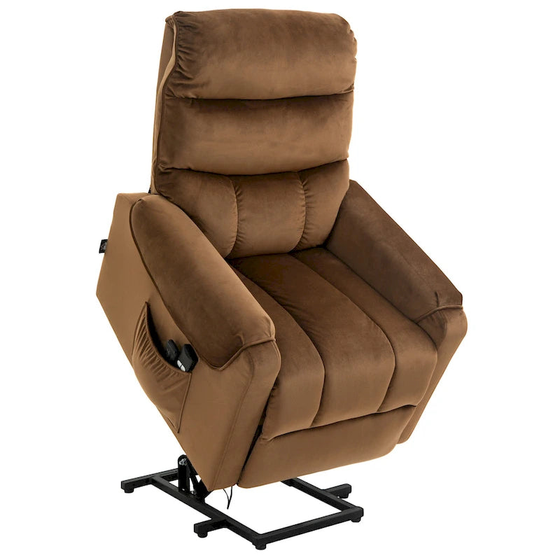 Fauteuil inclinable électrique HOMCOM avec fonction de levage, fauteuil de massage vibrant rembourré avec télécommande