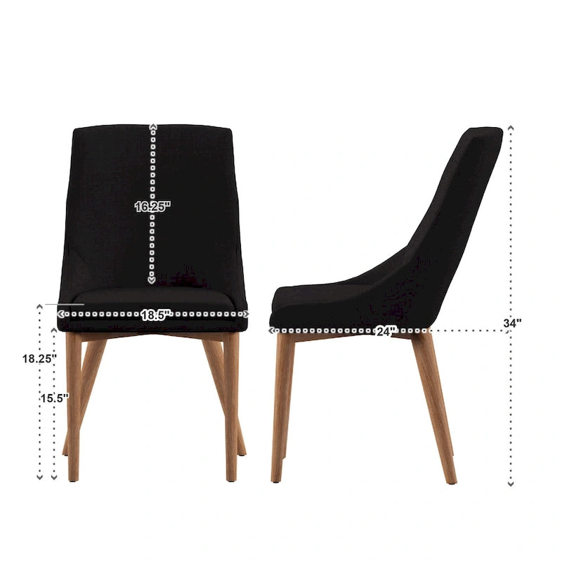 Chaise de salle à manger Sasha à dossier barillet en chêne (ensemble de 2) par iNSPIRE Q Modern - Ensemble de 2