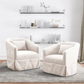 Ouyessir Lot de 2 fauteuils pivotants à 360 degrés, fauteuil d'appoint rembourré en tissu avec accoudoirs