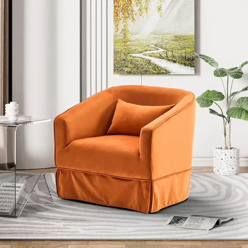 Ouyessir Lot de 2 fauteuils pivotants à 360 degrés, fauteuil d'appoint rembourré en tissu avec accoudoirs