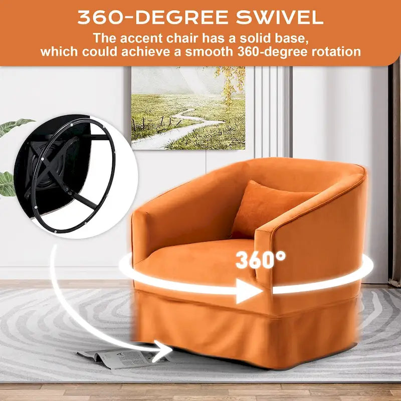 Ouyessir Lot de 2 fauteuils pivotants à 360 degrés, fauteuil d'appoint rembourré en tissu avec accoudoirs