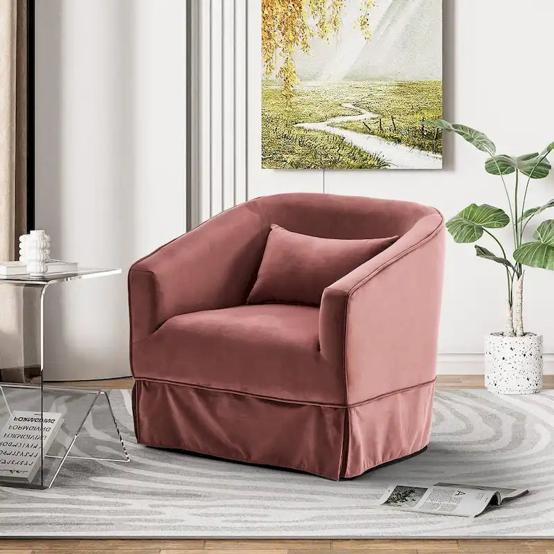 Ouyessir Lot de 2 fauteuils pivotants à 360 degrés, fauteuil d'appoint rembourré en tissu avec accoudoirs