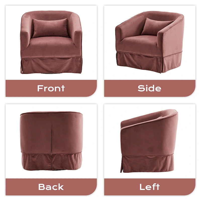 Ouyessir Lot de 2 fauteuils pivotants à 360 degrés, fauteuil d'appoint rembourré en tissu avec accoudoirs
