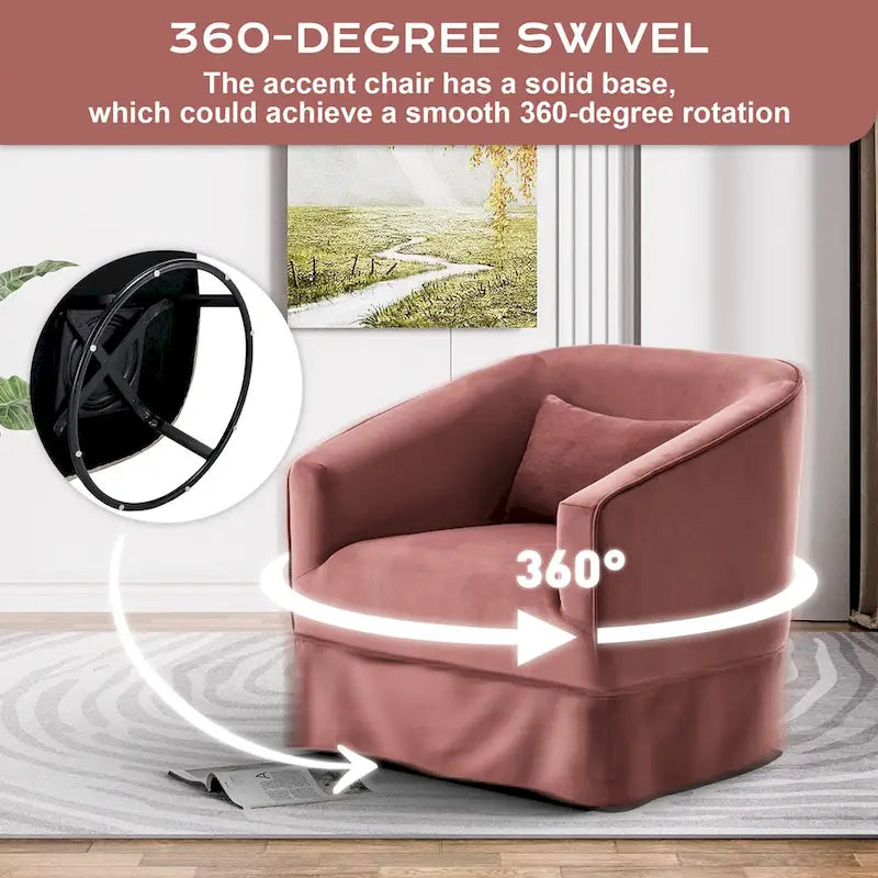 Ouyessir Lot de 2 fauteuils pivotants à 360 degrés, fauteuil d'appoint rembourré en tissu avec accoudoirs