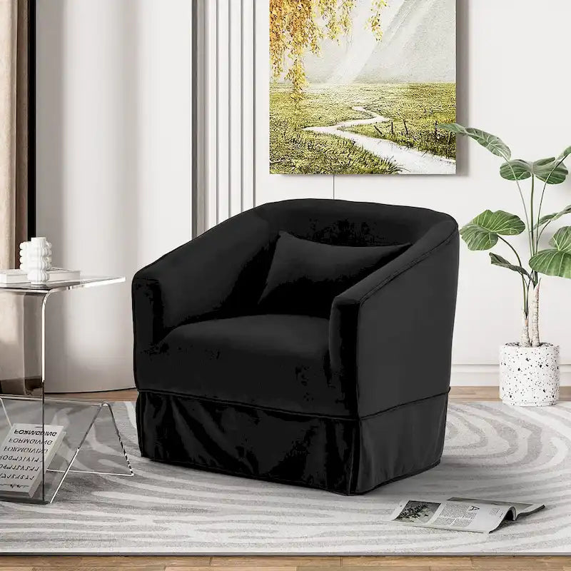 Ouyessir Lot de 2 fauteuils pivotants à 360 degrés, fauteuil d'appoint rembourré en tissu avec accoudoirs