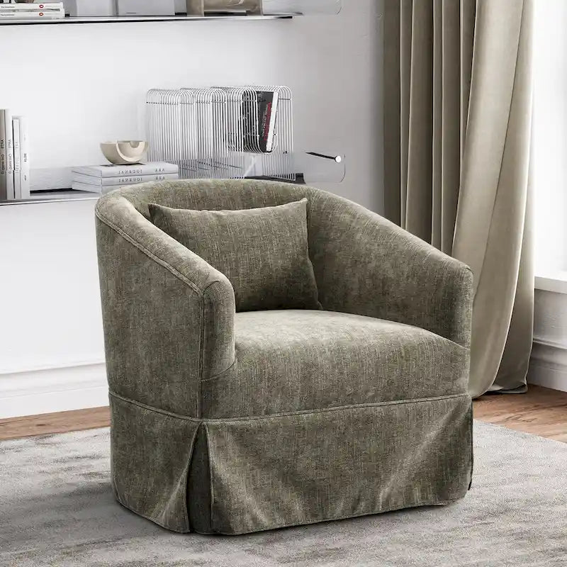 Ouyessir Lot de 2 fauteuils pivotants à 360 degrés, fauteuil d'appoint rembourré en tissu avec accoudoirs