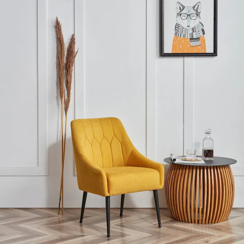 Corvus Abigail - Fauteuil d'appoint rembourré avec pieds en métal