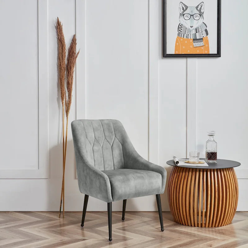 Corvus Abigail - Fauteuil d'appoint rembourré avec pieds en métal