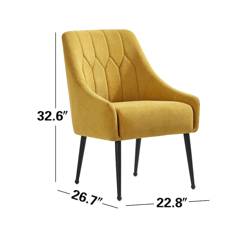 Corvus Abigail - Fauteuil d'appoint rembourré avec pieds en métal