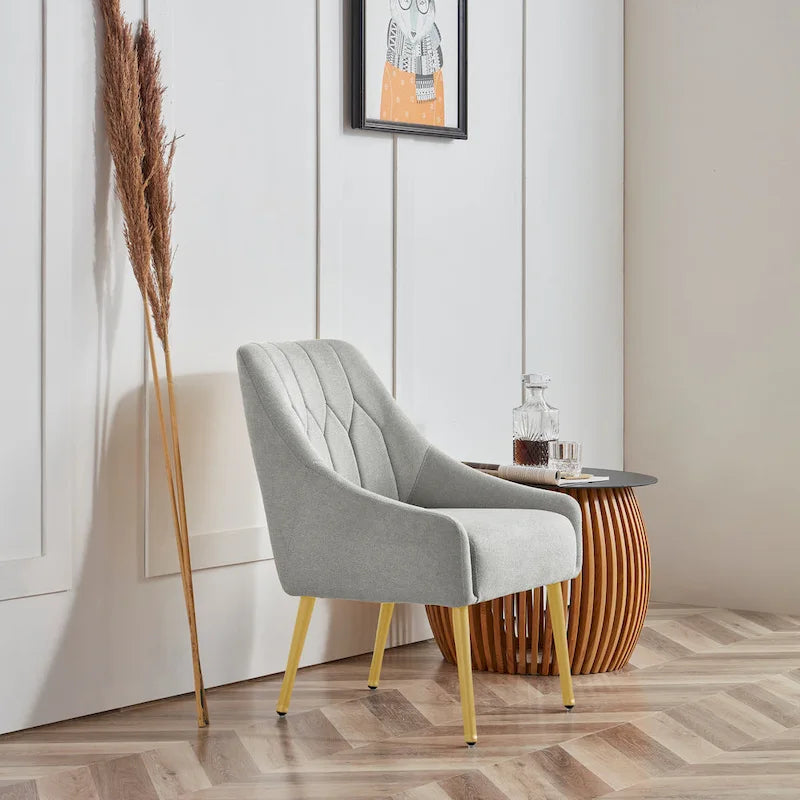Corvus Abigail - Fauteuil d'appoint rembourré avec pieds en métal