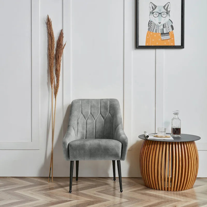 Corvus Abigail - Fauteuil d'appoint rembourré avec pieds en métal