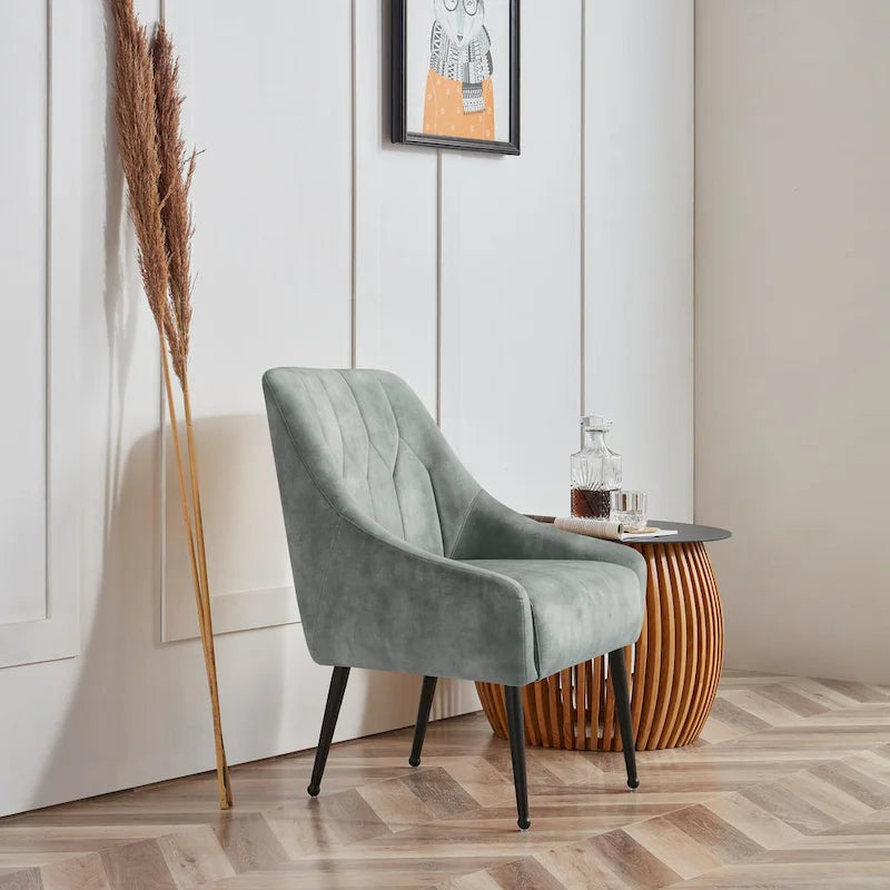 Corvus Abigail - Fauteuil d'appoint rembourré avec pieds en métal