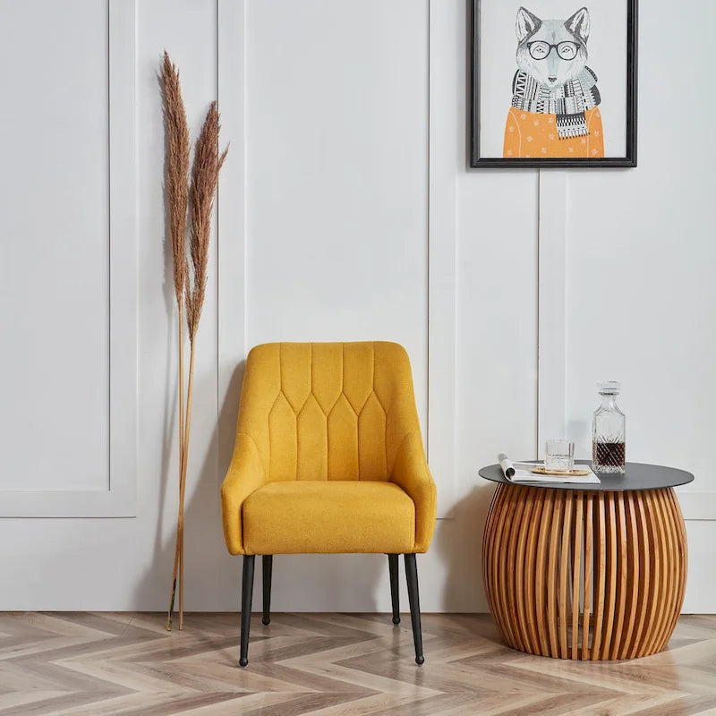 Corvus Abigail - Fauteuil d'appoint rembourré avec pieds en métal