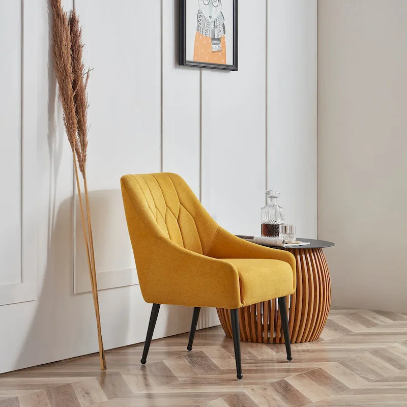 Corvus Abigail - Fauteuil d'appoint rembourré avec pieds en métal