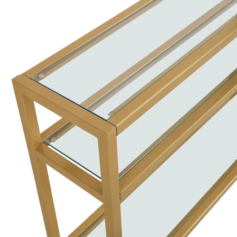 Carolina Living Chrysalis - Console 3 plateaux en verre - Or