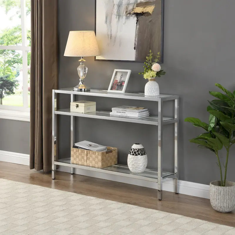 Carolina Living Chrysalis - Console 3 plateaux en verre - Or