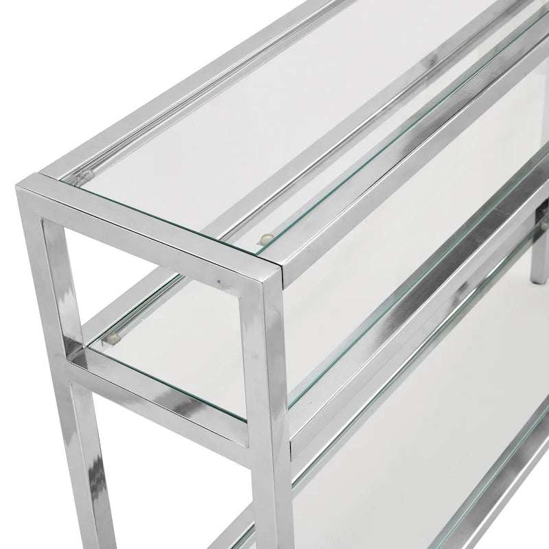 Carolina Living Chrysalis - Console 3 plateaux en verre - Or