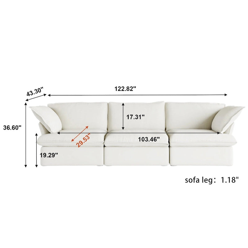 123 Canapé d'angle rembourré en velours minimaliste