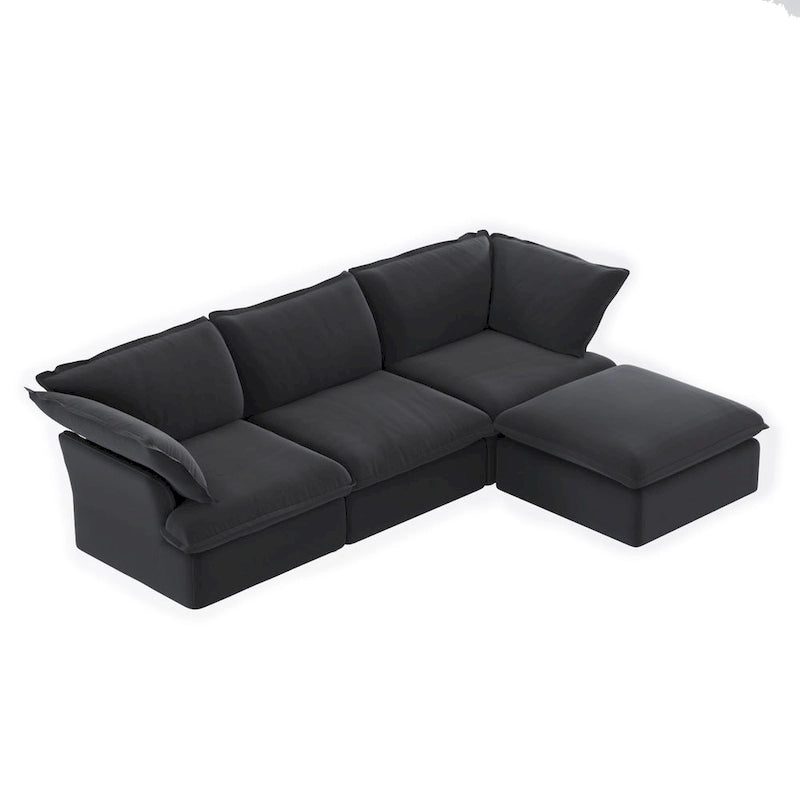 123 Canapé d'angle rembourré en velours minimaliste
