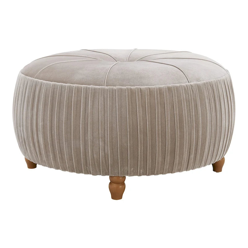 Pouf rond en velours Helena