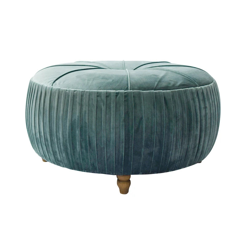 Pouf rond en velours Helena