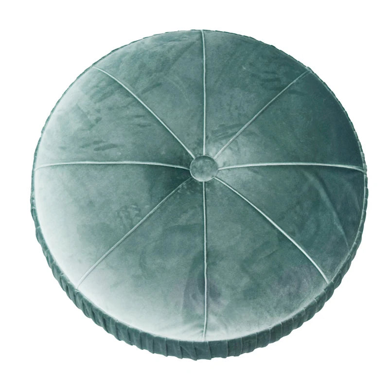 Pouf rond en velours Helena