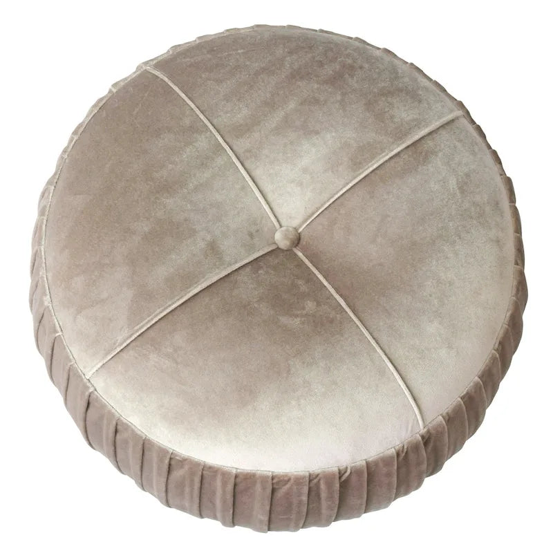 Pouf rond en velours Helena
