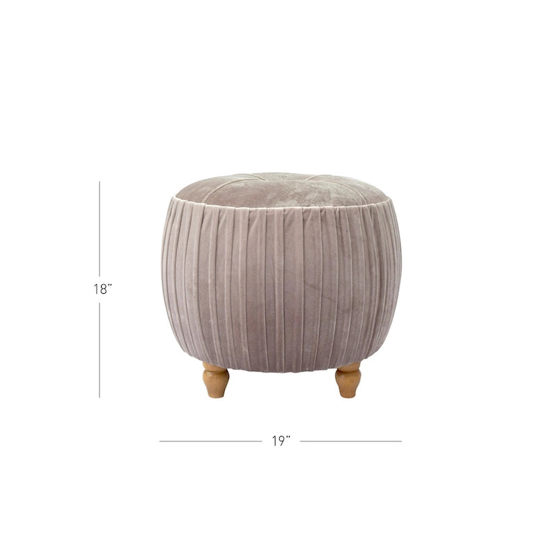 Pouf rond en velours Helena